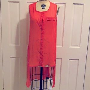 H&m Neon size 12 hi low sheer tunic